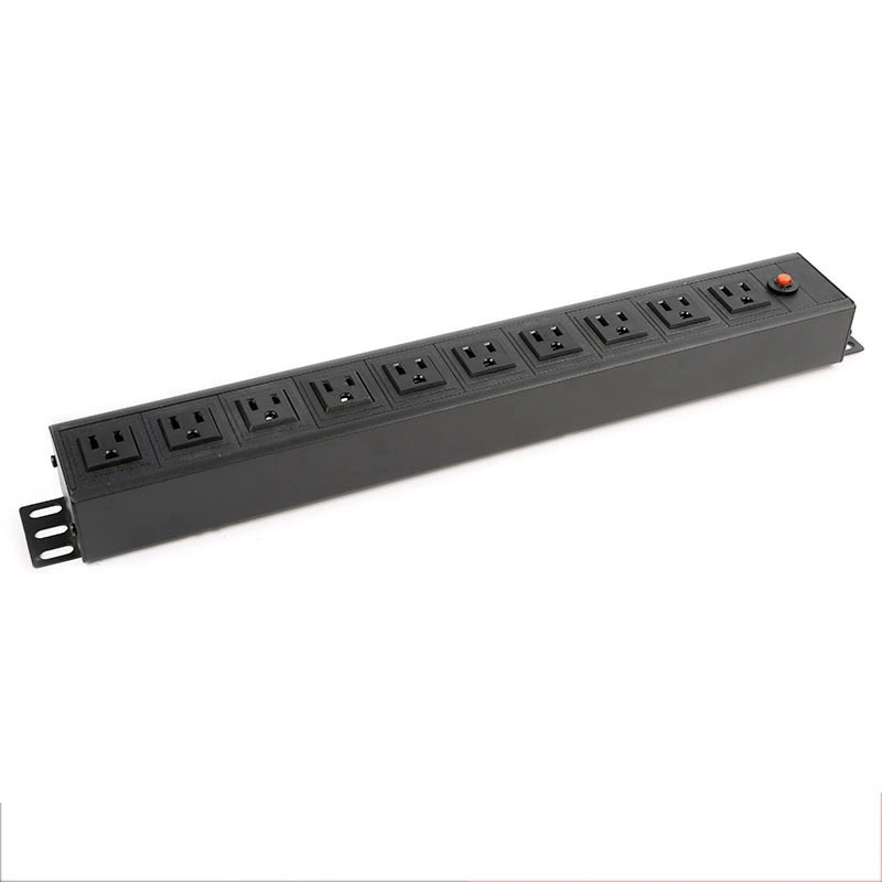 1u American PDU Socket Cabinet with Switch Overload Protection and USB