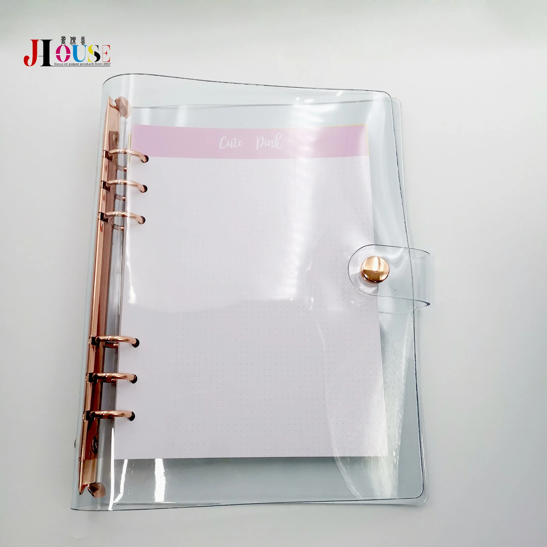 2021 Nouveau Design PVC Beauty Notebook Planner Binder pour le carnet d'étudiant Couverture imprimée avec logo personnalisé Papeterie.