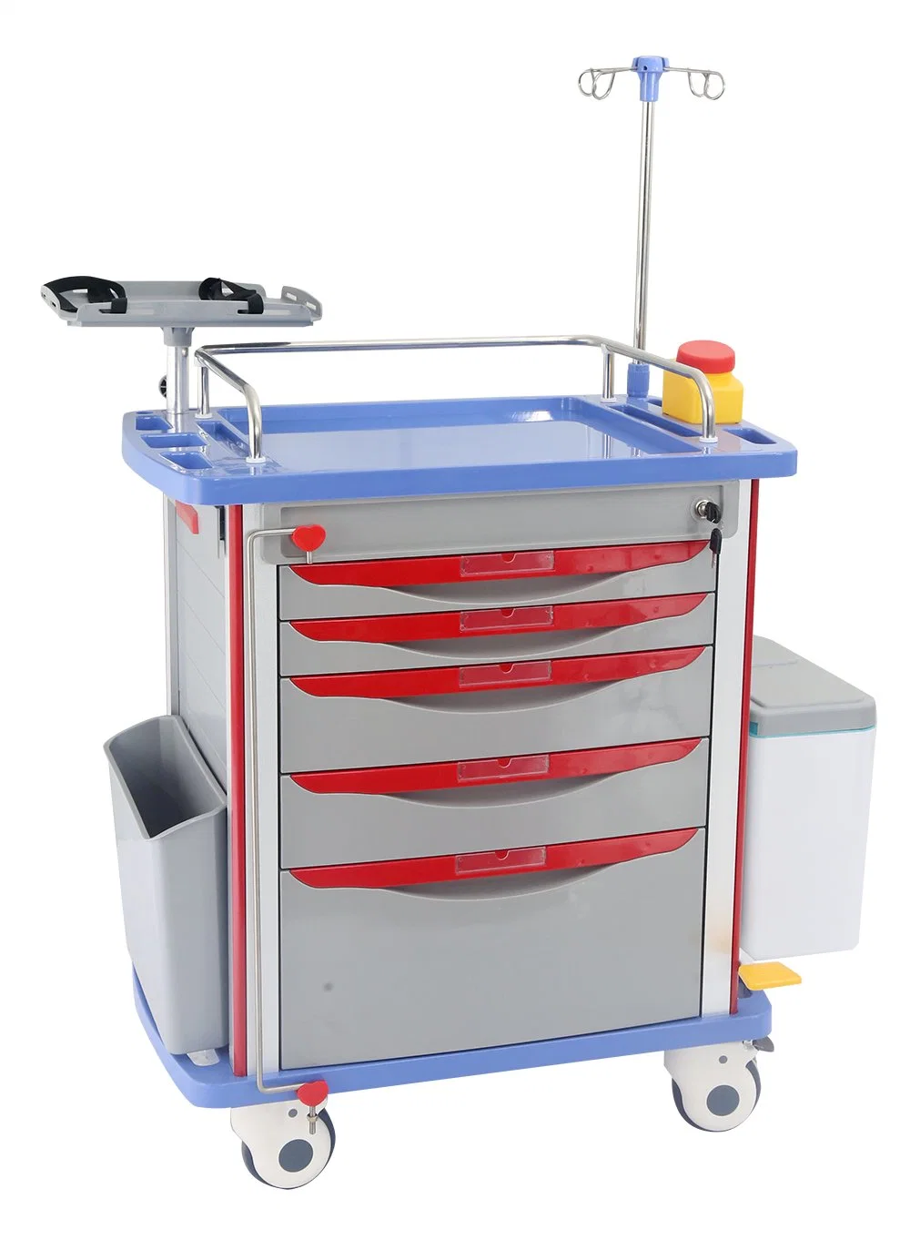 [ET750] ABS Emergency Trolley and Cart with Drawers for Medical,Logistic,Linen,Treatment,Anesthesia, Medicine Distribution as Hospital Furniture and Equipment