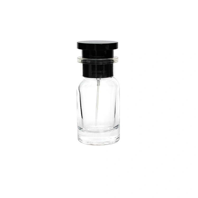 30ml 50ml 100ml in Stock Round Glass Perfume Bottle with Black Lid