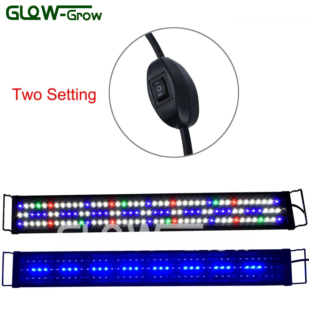 90 * 12cm Aquarium Lights Fish Tank LED Licht mit ausziehbaren Halterungen, Wasserdichte Full Spectrum Blue Red White Green LEDs für Süßwasser