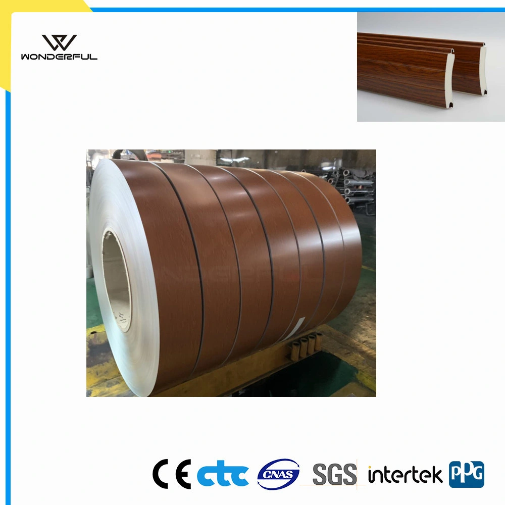 3105 Wooden Gain Color Pupa Aluminum Strip for Rolling Shutter Door