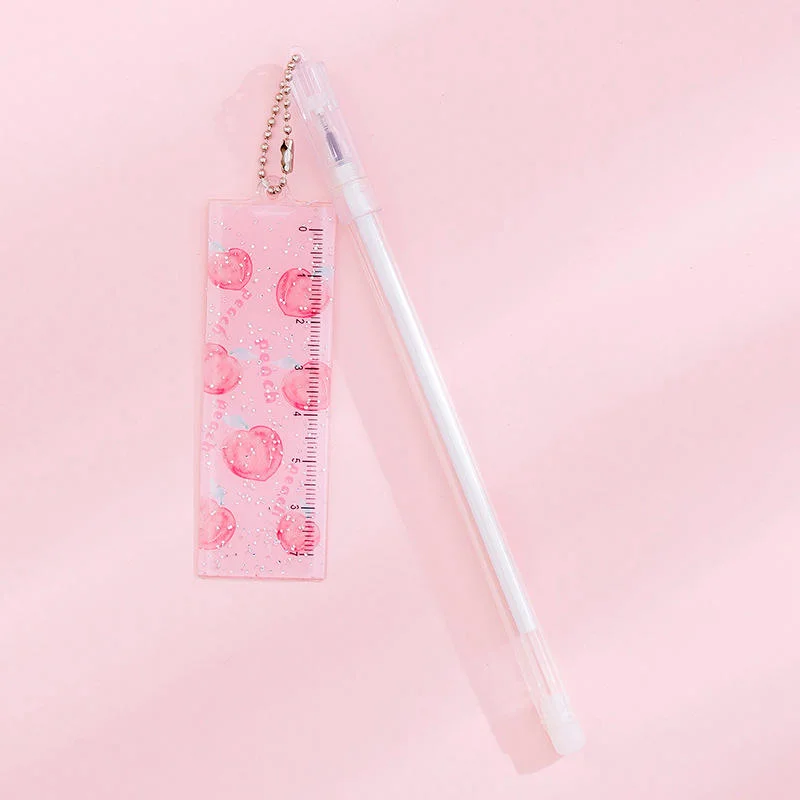 Cute Girl Heart Peach Pliers Pendant Gel Penset Stationery Gift Supplies