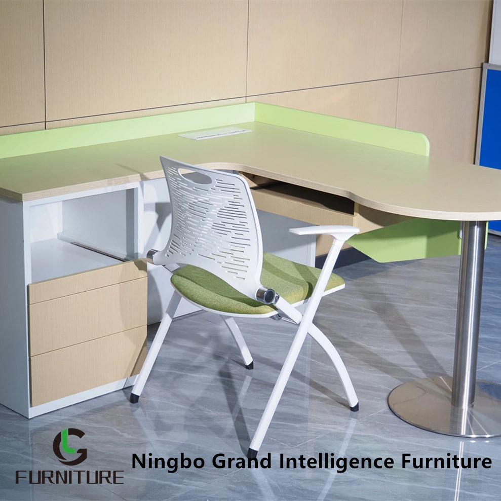 Modern Furniture Elegant White Color Commercial Office Staff Working Sets Computer Workstation Desk Table