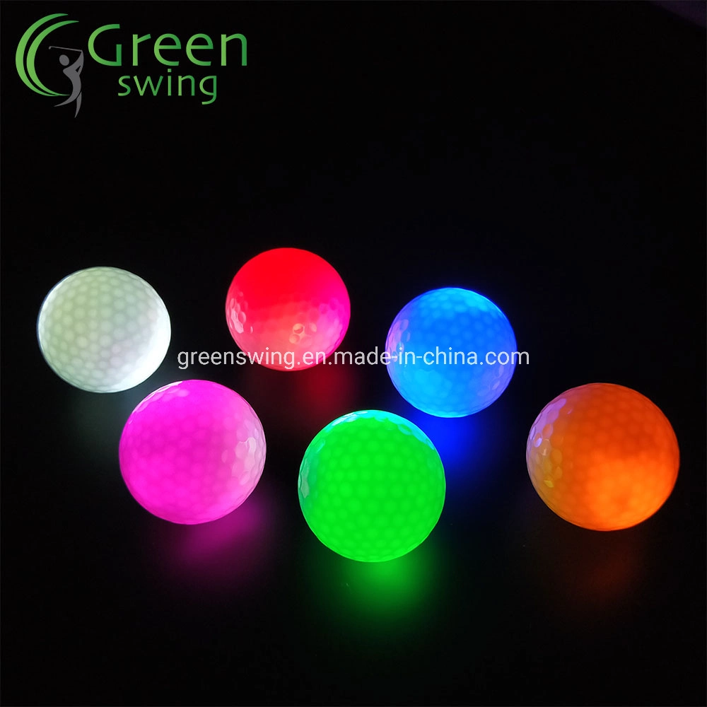 Multi-Color LED Noche electrónica Tracker pelota de golf luminoso intermitente ilumina las bujías de pelotas de golf para la noche el golf