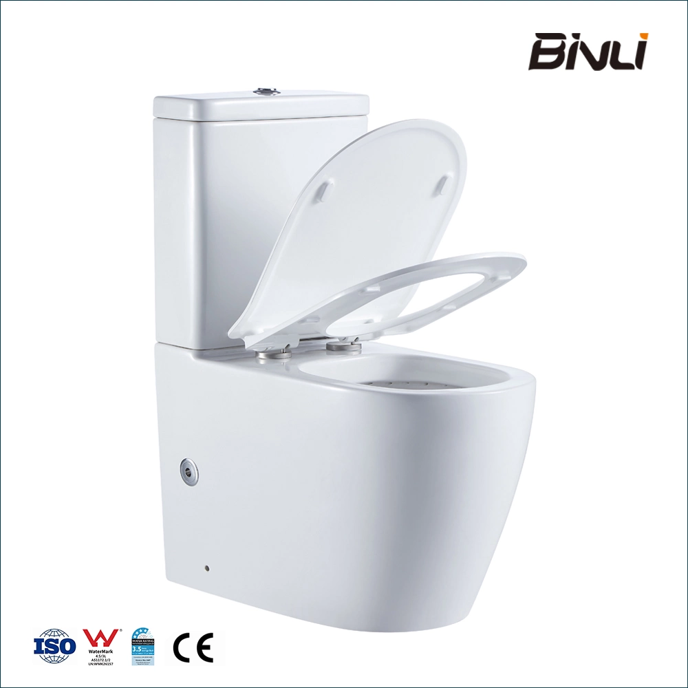 Close Coupled 2 Piece White Wc Toilet Washdown P Trap Water Closet Toilet Wares with CE Watermark