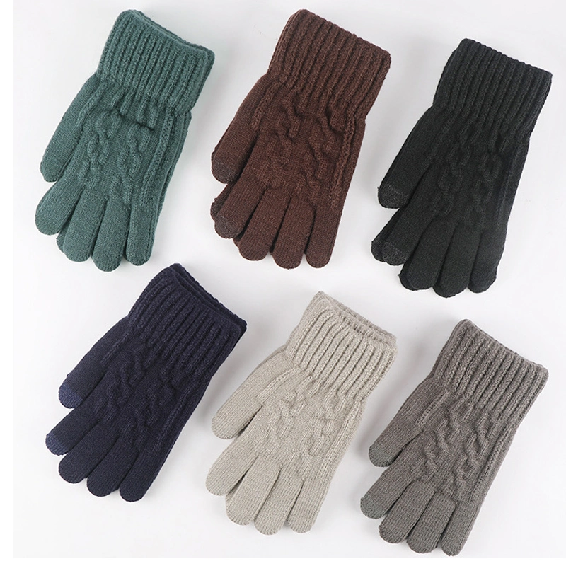 Wholesale/Supplier Winter Warm Wool Acrylic Thicken Men Knitted Gloves