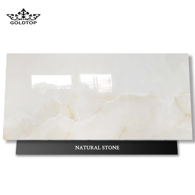 Beauty Gold Silk White Jade Marble of Natural Stone Kitchen Stone Top Countertop Design