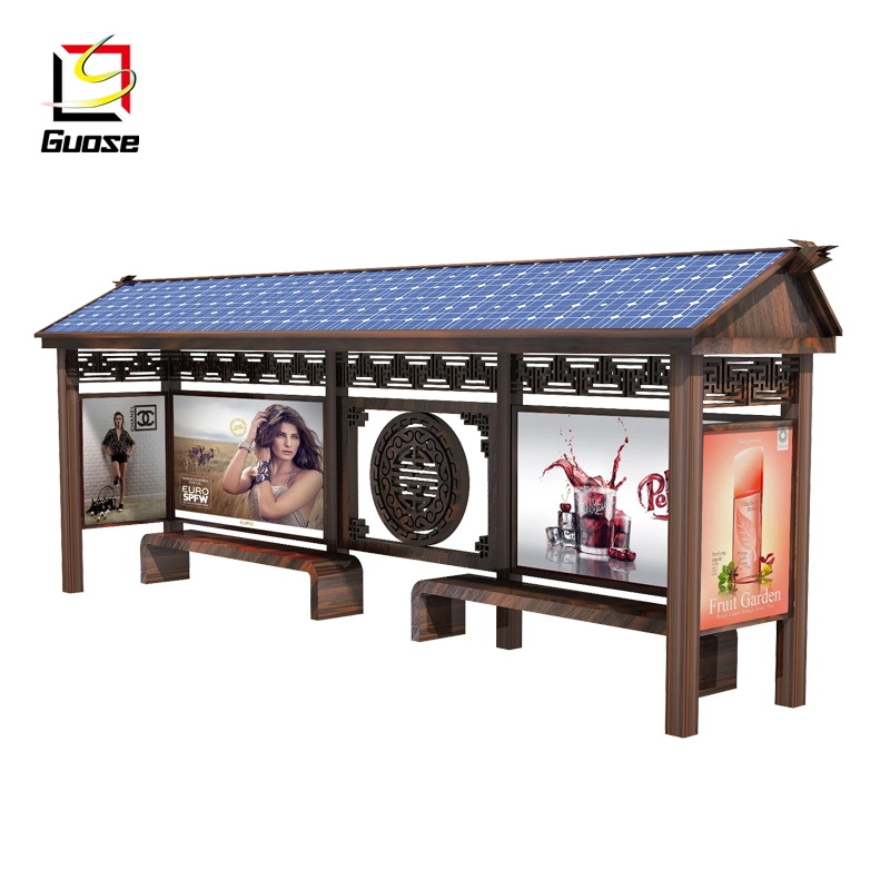 Street Steel Structure Solar Bus Stop Station Tram Stop Shelter School Bus Waiting Shed