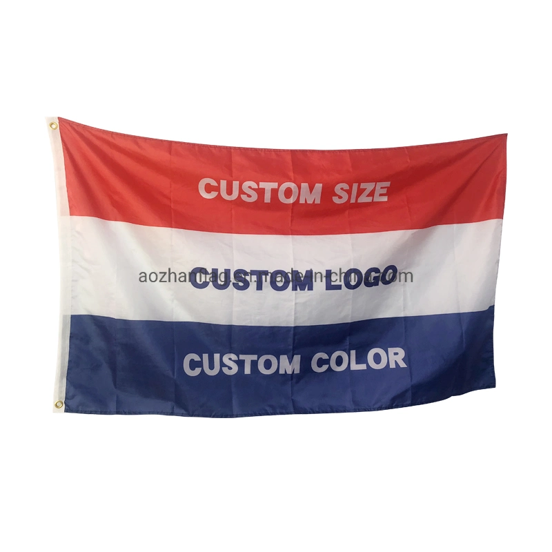 90X150cm 100% Polyester Flag Custom 3X5 Outdoor Promotion Silk Screen Printing Logo Big Large Custom Flag