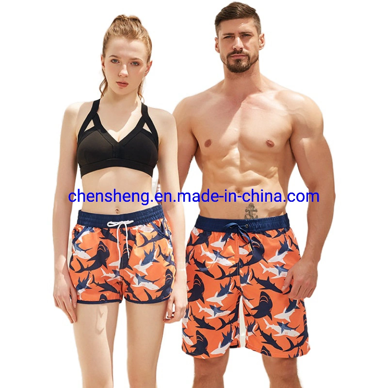 Natación Enlaces Mens trajes de baño seco rápida impresión sueltos Casual Hombre Mujer Playa elástica cortos