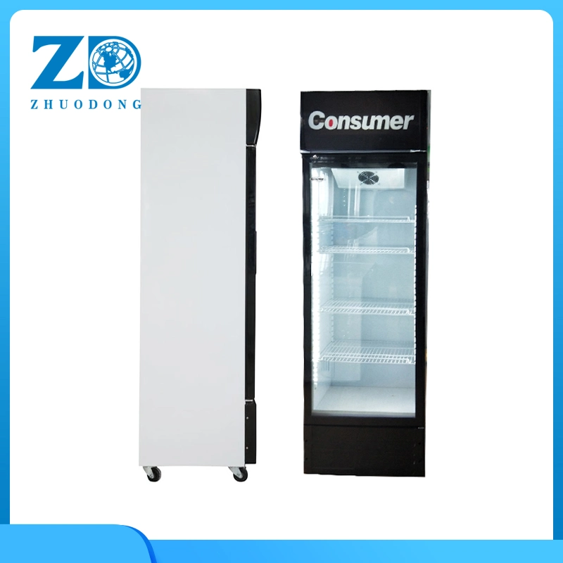 Réfrigérateur commercial à double porte vitrée pour présentation verticale