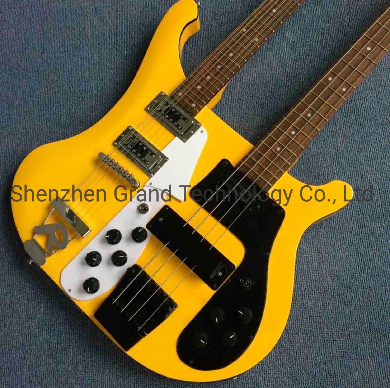 Loja personalizada 4080 Bocal Duplo Geddy Lee amarelo 4 Cordas Bass 612 Opção Strings Guitar