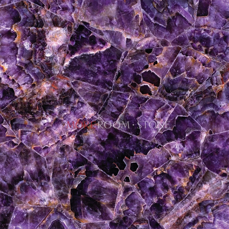 Hintergrundbeleuchteter Material Purple Flourit Quarz Stone für Wand