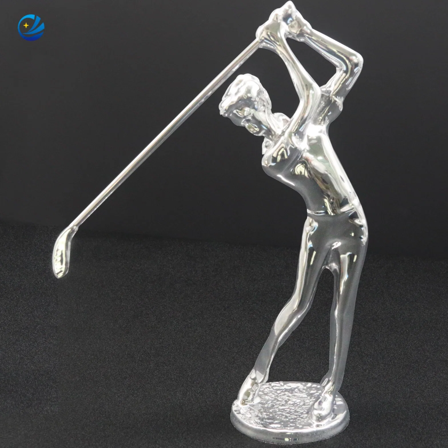 Custom 3D Art Decorative Metal Statue Stainless Steel Golfer Taking Showpiece Figurine Idol for Home Decor Office Gift Traditional Golf Bronze Sculpture Trophy