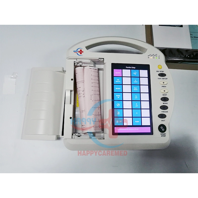 Hc-H004 Portable Electrocardiograph 10 Inch Touch Screen ECG Analyzer ECG Machine 12 Channel