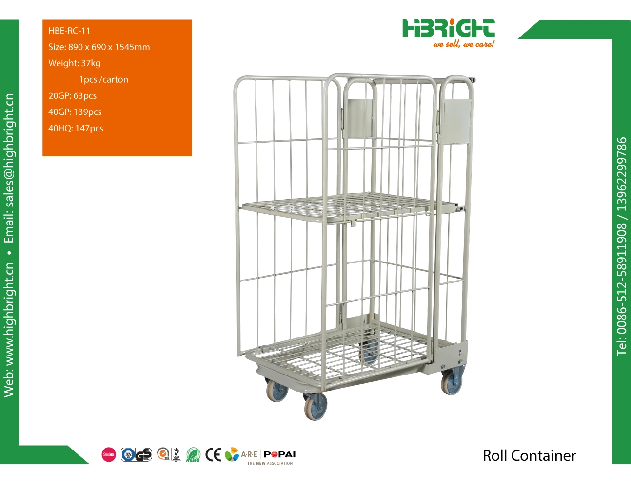 Warehouse Storage Laundry a Frame Roll Cage