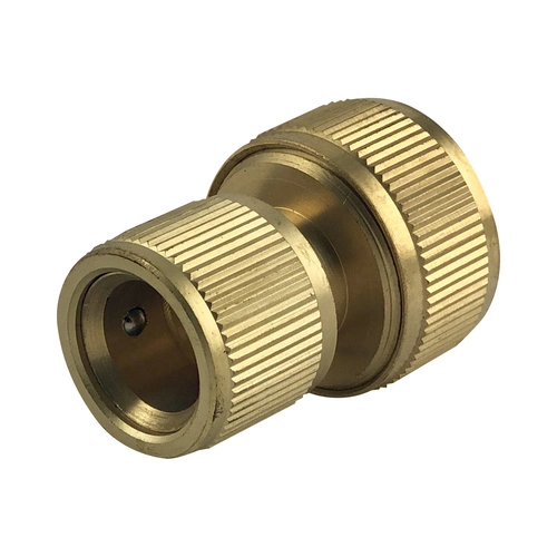 Garden Lawn Brass Adjustable Water Spray Nozzle Hose Connector Gold Tone