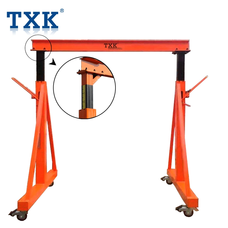 Txk Mini grúa de pórtico móvil manual ajustable de 1 Ton.