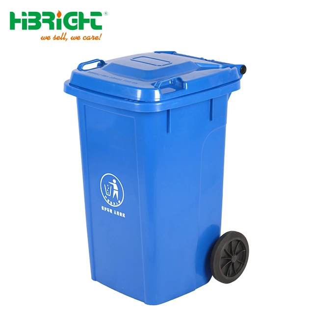 Park Usage Mobile PE Plastic with Lid Garbage Container