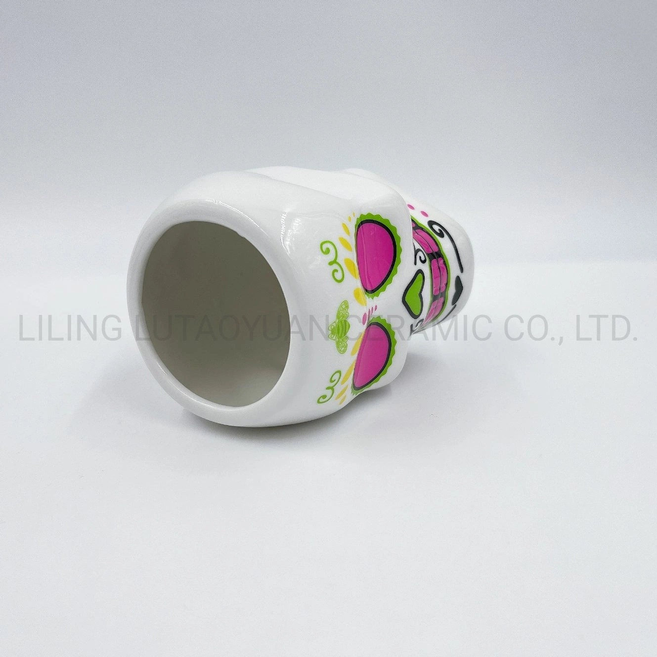 Juego de vajilla de porcelana/China Wholesale/Supplier Halloween Skull Taza de Café Taza de Té Utensilios de Cocina decoración personalizada con el logotipo de patrón de colores y diseños