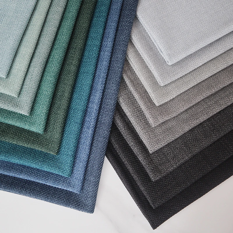 Stock Supply 100% Polyester Fabric Linen Look Upholstery Fabric Used for Sofa Chairs Textile Fabric