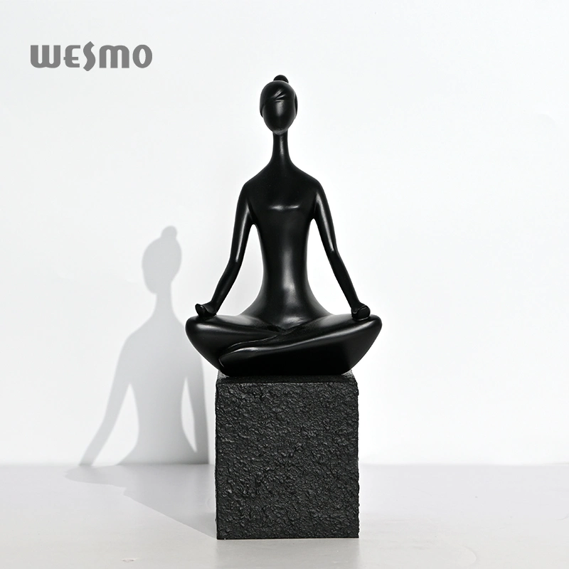 O Artesanato de resina aceita Escultura de figura feminina em Preto entalhado em resina personalizada Decoração de casa com base