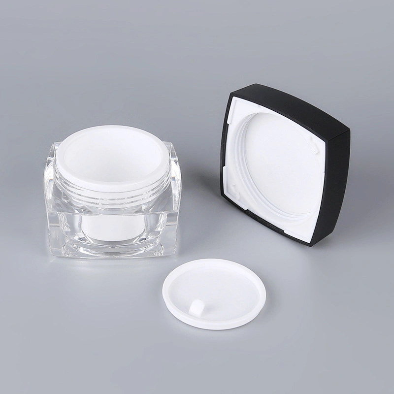 Cream Container Cream Jar Black Square Plastic Acrylic 15g 30g 50g Cosmetics Packing