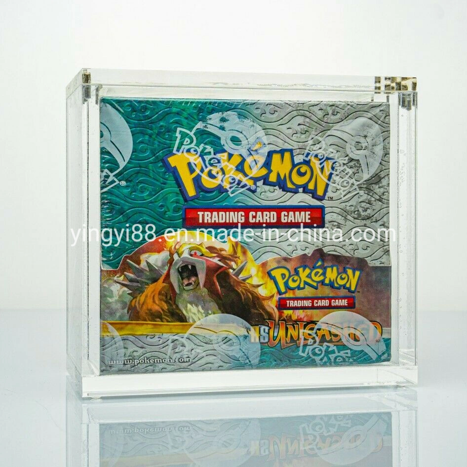 Boîte de booster Pokemon Crystal Clear acrylique en gros