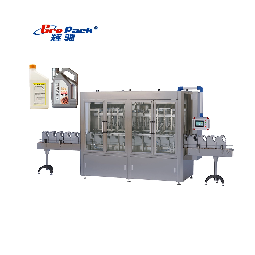 High Accuracy 0.5-5L Motor Oil Brake Oil Engine Oil Petrol Oil Antifreeze Lubricant Oil Bottle Filling Capping Machine