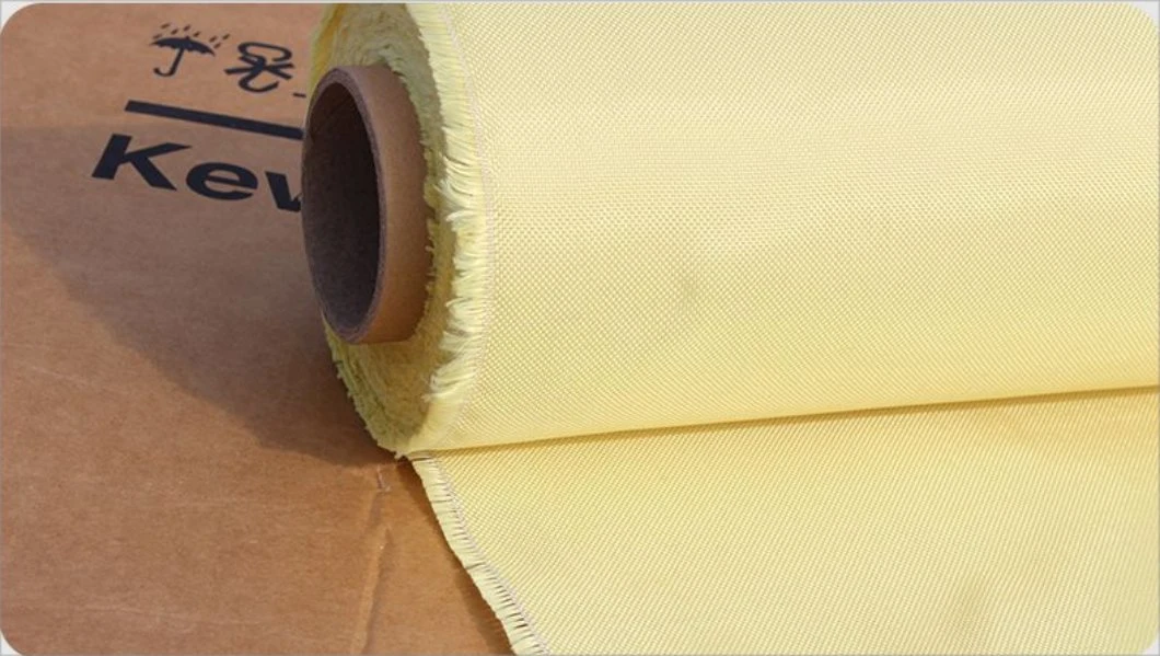 High Tensile Strength 60g Kevlar Fabric 200d High Performance Aramid Woven Fabric Yellow Color Protect Body Aramid Fabric