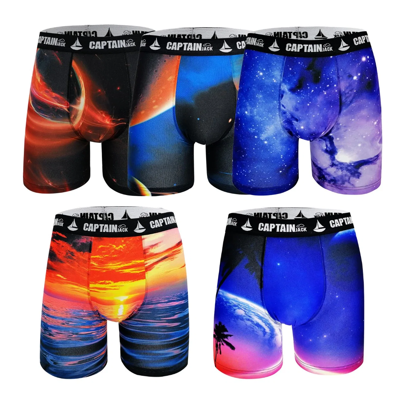 Multi Color Full Printing Custom Logo Long Leg Men Underwear