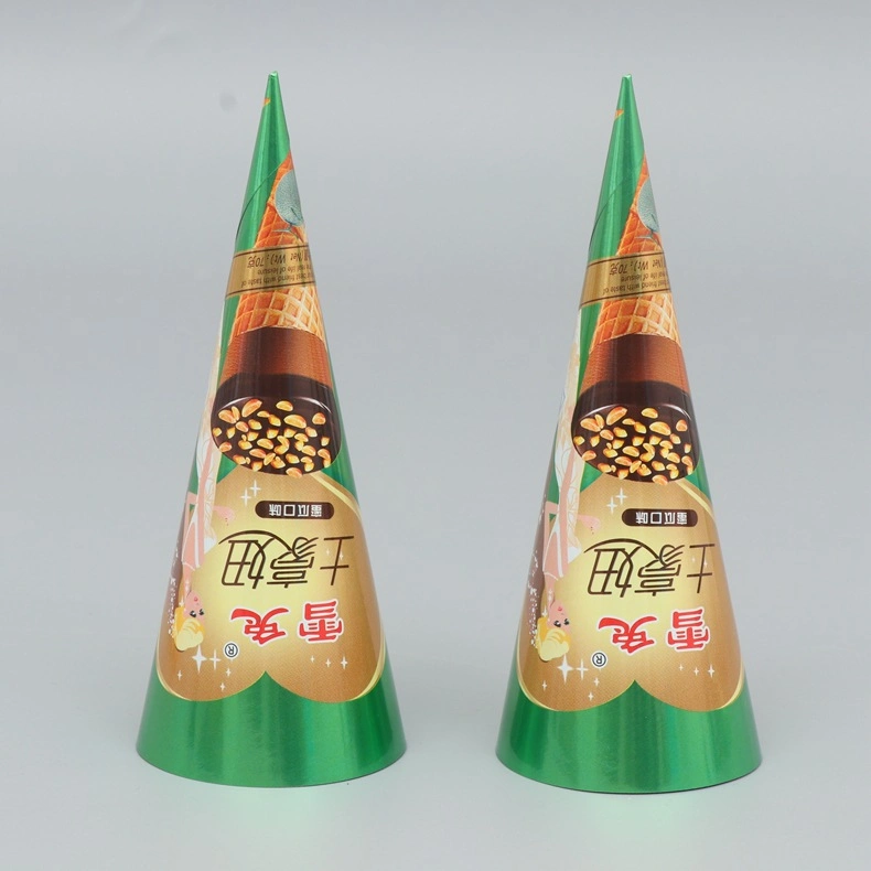 Wholesale/Supplier Disposable Aluminum Foil Rolled Paper Conic Ice Cream Cone Sleeve Cup