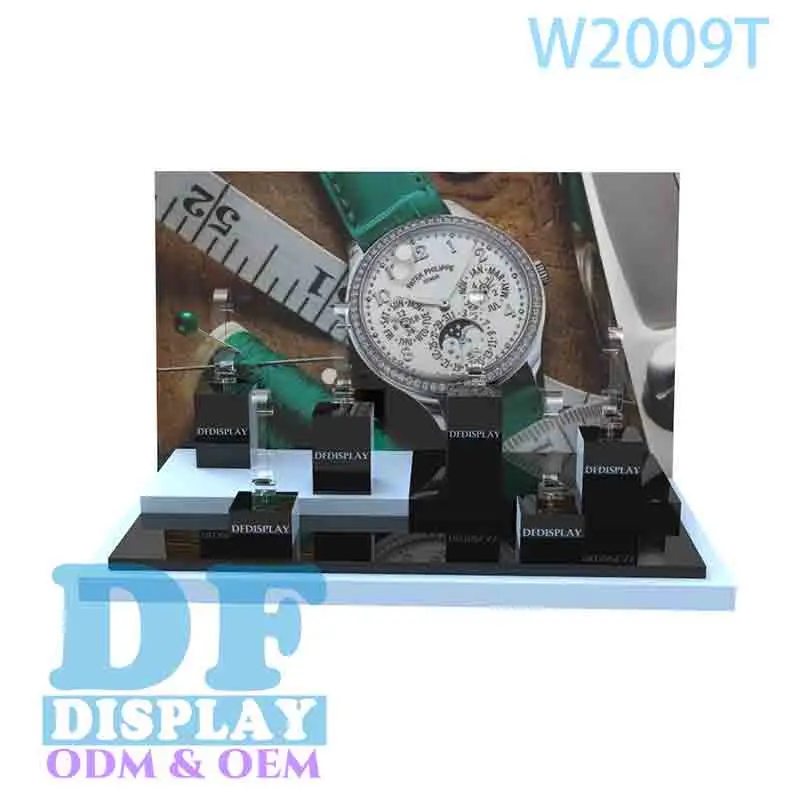 Regardez le bac d'affichage acrylique personnalisée Watch Display Showcase C Bagues de Luxe &amp; Bracelet &amp; Watch Display stand stand Smart Watch titulaire