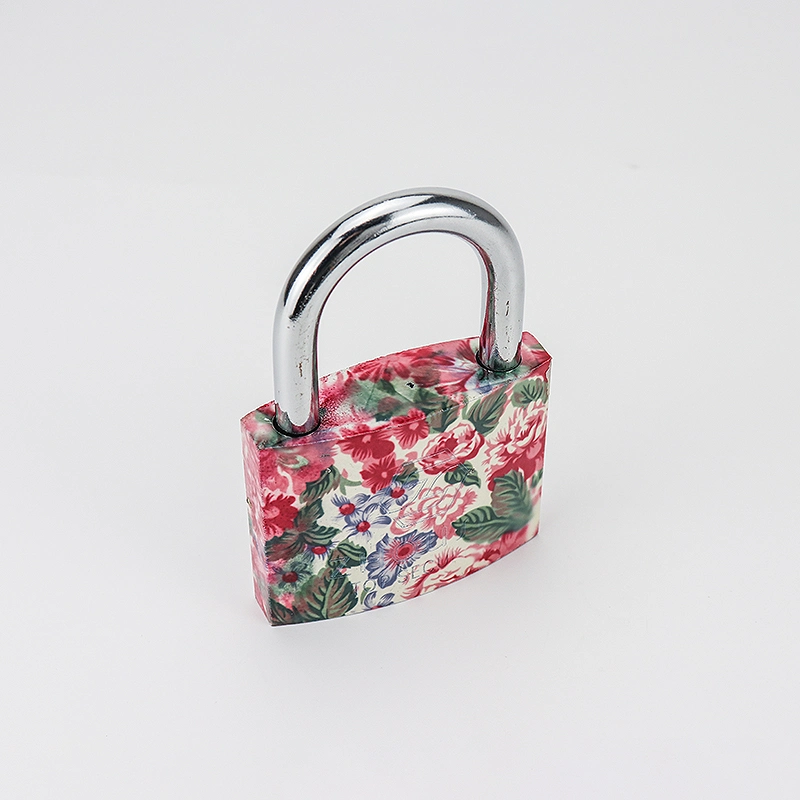 Attractive and Durable Pink Flower Iron Padlock Safety Mini Padlock