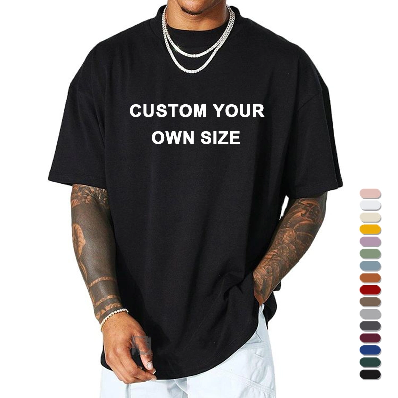 OEM Custom Heavyweight T Shirt Customized Weight Cotton T Shirt Custom Logo Plus Size Mens T Shirt Oversized Tshirt Heavy