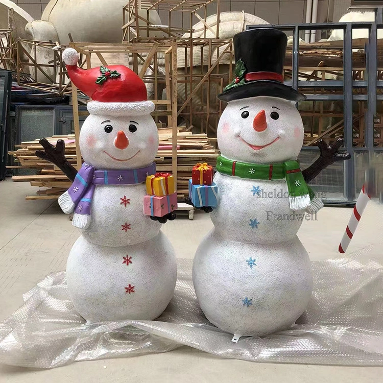 Outdoor Resin Snowman Statue/ Christmas Lightsgiant Snowman/Christmas Decorations Snowman