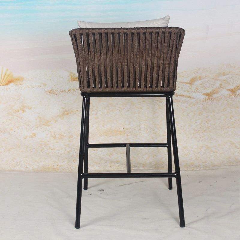 Leisure Metal Frame Rope Weaving Bistro Bar Chair Outdoor Furniture