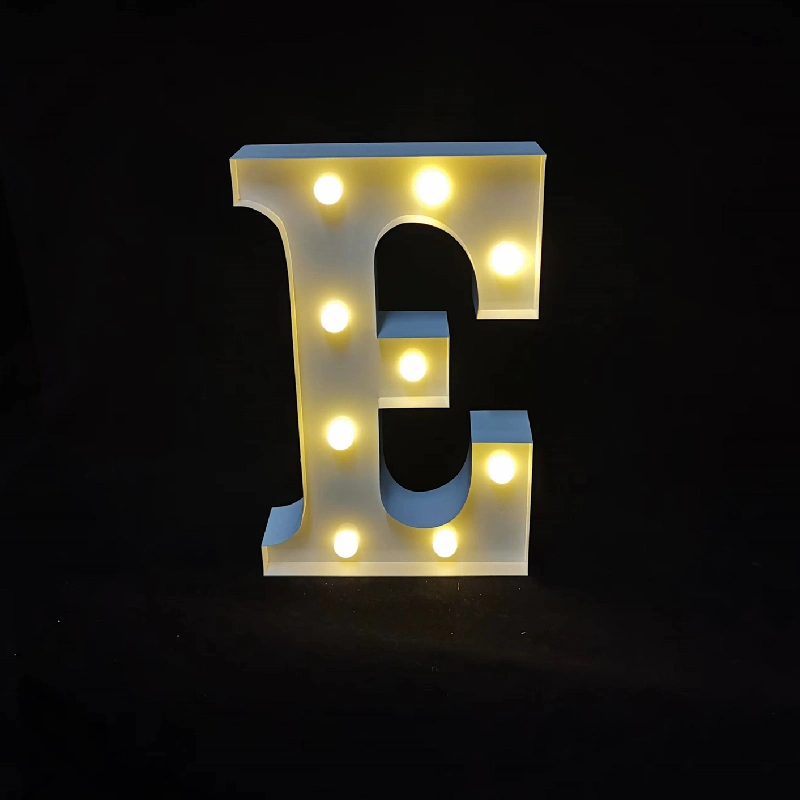 1FT/30cm Taille Batterie LED en Acier Coquille Métallique Lettres Lumineuses Marquee