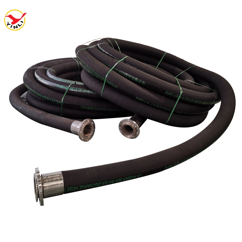 4 pouces de l'eau et d'aspiration flexible de décharge haute pression 8 pouce de diamètre tuyau en caoutchouc de l'eau à usage intensif