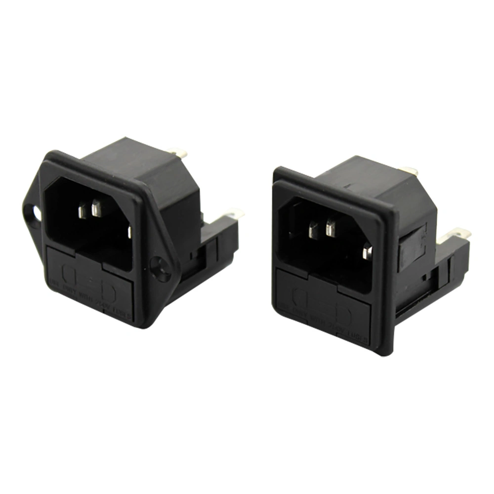 UL Approved 10A 250V IEC C14 Socket with Double Fuseholder Connector for Grill