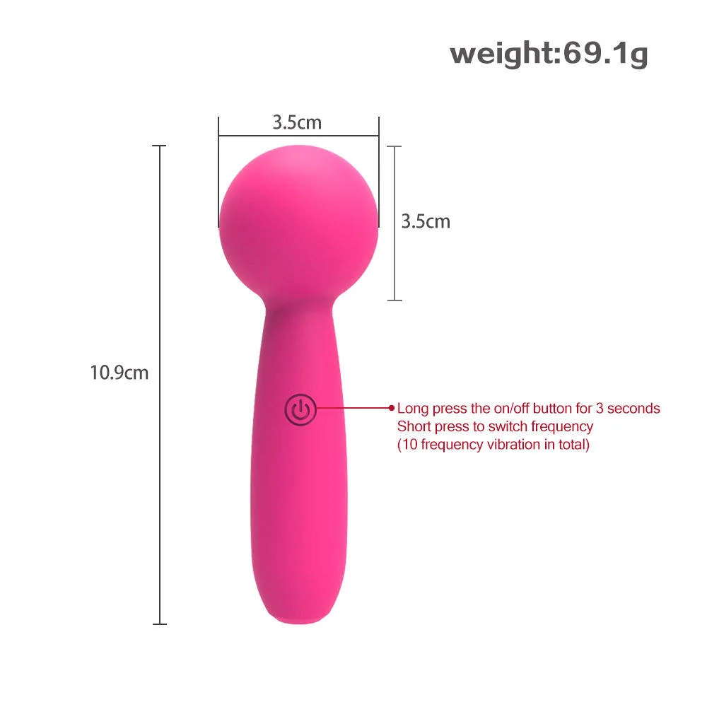 New Rechargeable Personal AV Sex Massager Quiet Mini Handheld Waterproof AV Massager Wand Vibrator for Women