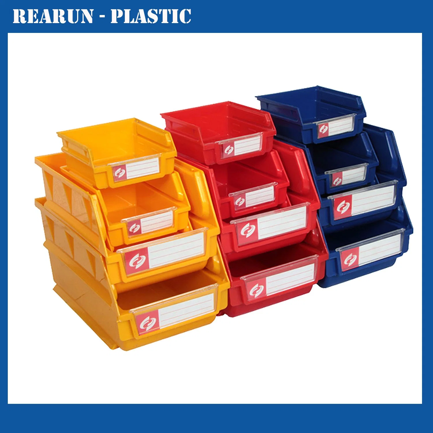 Plastic Virgin Material Stack and Hang Storage Stackable Bins for Small Parts in Warehouse