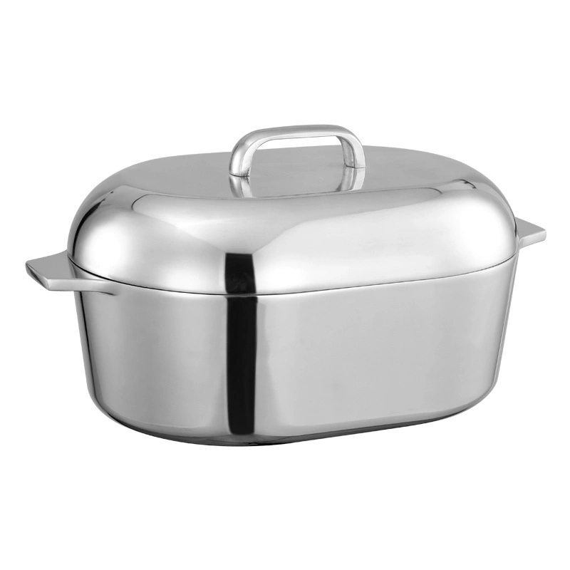 High quality/High cost performance Oval Shape Cookware Turkey Stainless Steel Roaster Pot with Handles