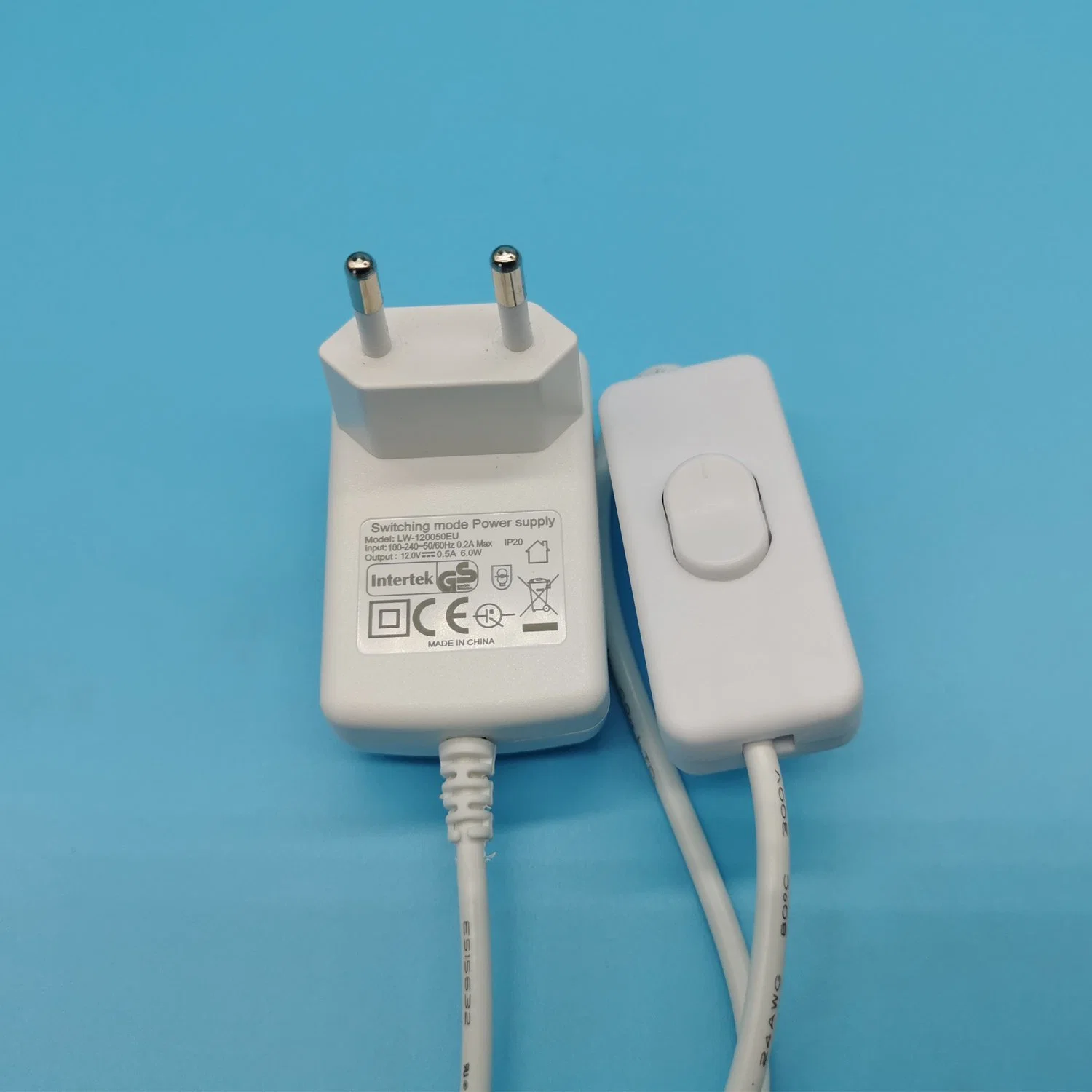 Toma de fábrica para portátil 12V DC 500mA adaptador de alimentación de conmutación con TUV