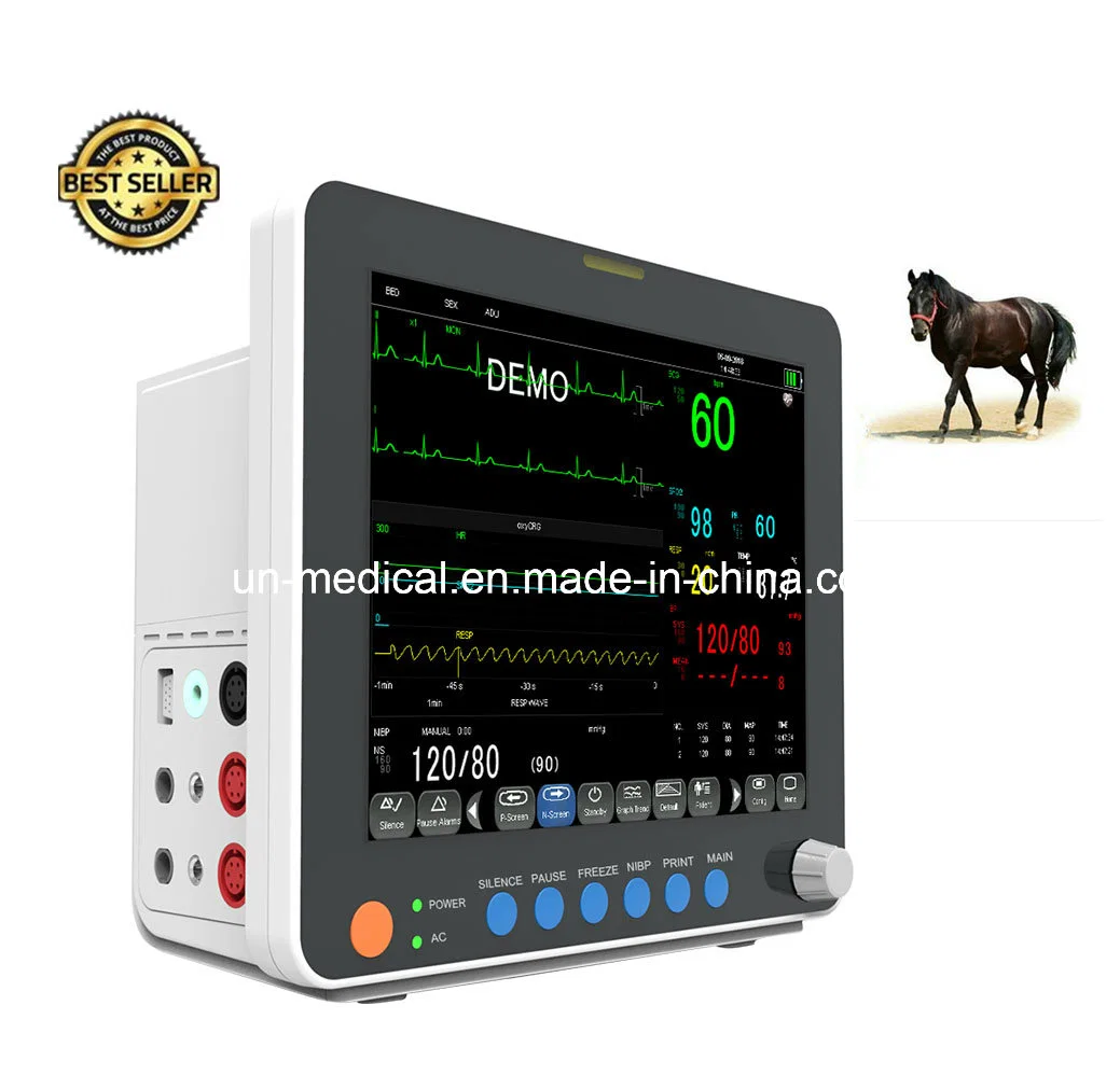 El equipo de médicos veterinarios Multi-Parameter Monitor de paciente de 15 pulg.