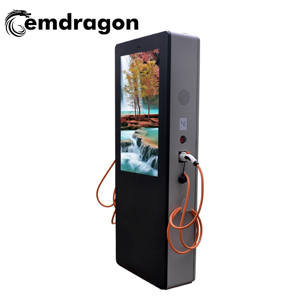 43 Inch Intelligent Double Gun Charging Pile Outdoor Advertising Machine Android Digital Signage Electric Bus Media Player