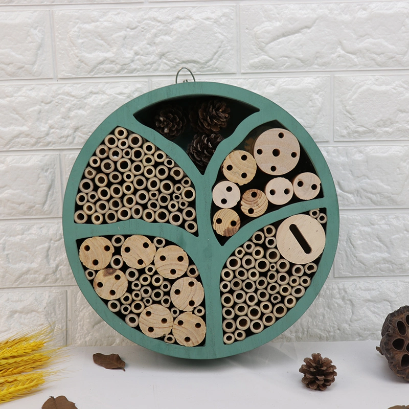 Round Green Wooden Insect House