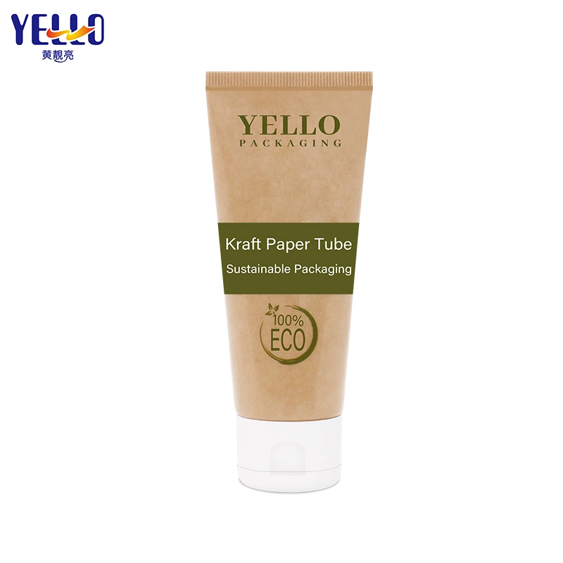 Eco-Friendly Kraft Paper Tube Sustainable Packaging Squeeze Cosmetic Lotion Tube for Cream Hand 75ml