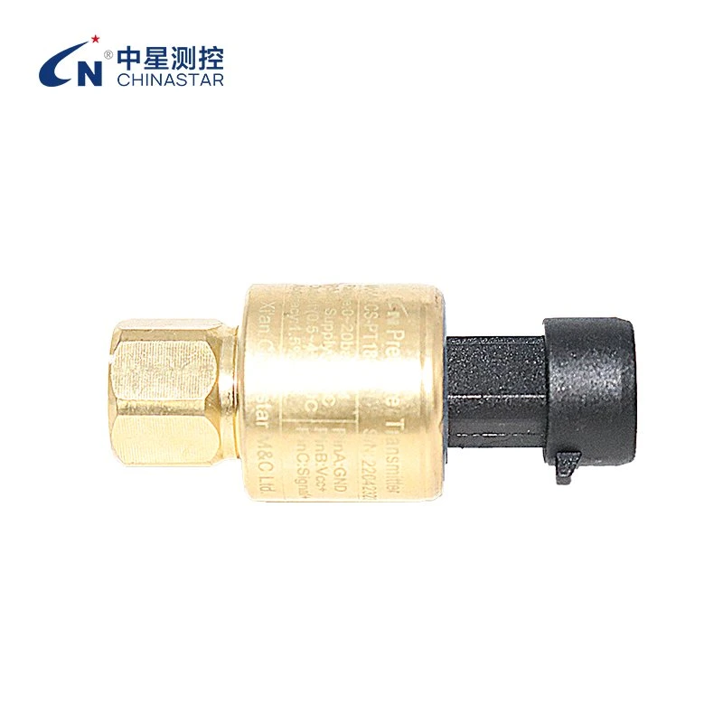 0~50bar 1%F. S 0.5~4.5V 4-20mA Brass Air Liquid Gas Pressure Transducer for Refrigerant